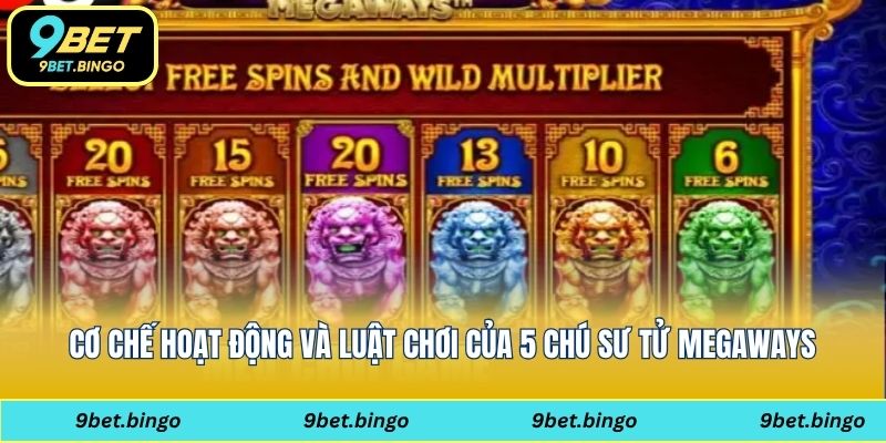 Cơ chế hoạt động và luật chơi của 5 chú sư tử Megaways